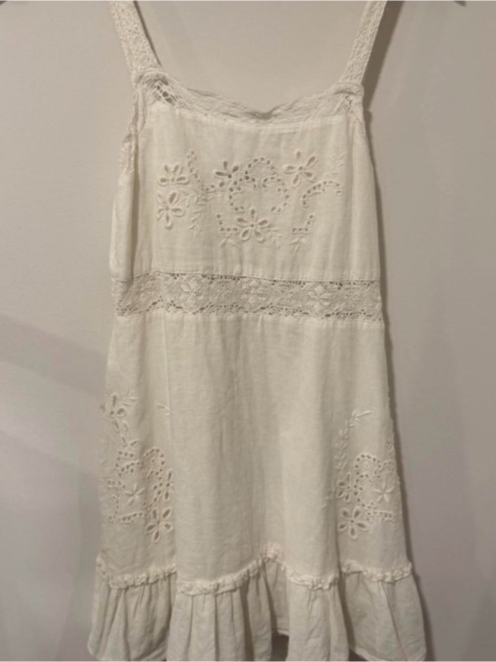 Zara White Eyelet A-Line Sundress